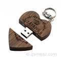 Logo Kustom Gratis Kayu Cinta Hati Flash Drive